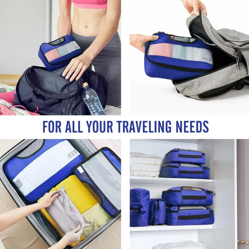 Veken Pink 6-Piece Packing Cubes Set - Extra Large, Large, Medium, Small